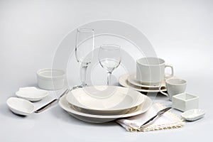 White tableware