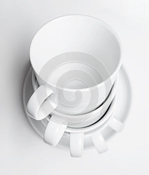 White tableware cups