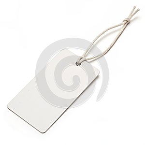 White tag isolated on white background