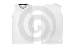 White tank top mockup front and back view isolated on white background with clipping path.