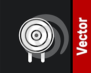 White Target sport icon isolated on black background. Clean target with numbers for shooting range or shooting. Vector