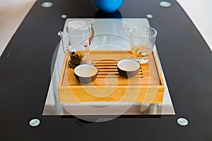 White tea . Chinese tea ceremony. traditional tea utensils