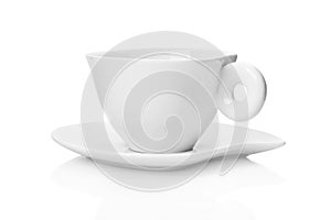 White tea cup and saucer