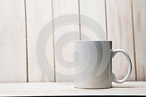 White tea cup on a white background