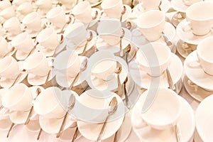 White tea cups and saucers