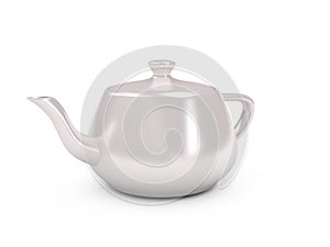 White tea pot over white background