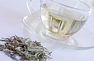 White Tea in transparent cup