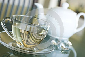 White Tea in transparent cup