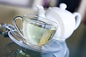 White Tea in transparent cup