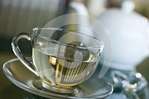 White Tea in transparent cup