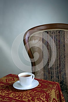 White teacup on the table