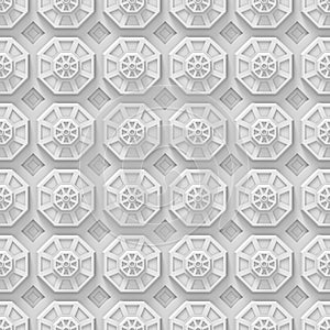 White tech background with octagon based shapes (seamless)