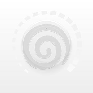 White technology music button, volume knob with realistic design