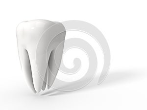 White teeth on blue background. 3d illustration