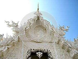 White temple at Chiang Rai in Thailand photo