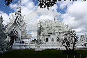 The white temple is like a heaven in the belief in Buddhism