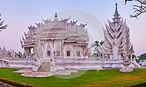 White Temple Ubosot and Pagoda, Chiang Rai, Thailand