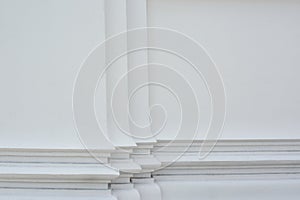 White temple wall in Thailand