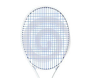 White tennis racquet with blue strings
