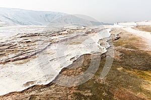 White terraced baths of Pamukkale thermal springs, Turkey