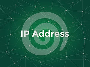 White text illustration for ip address concept - is a numerical label assigned to each device participating in a