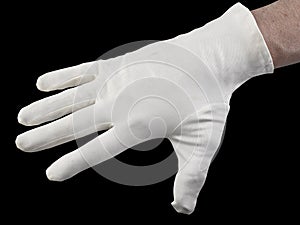 White textile glove