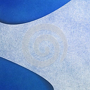 White textured abstract banner shape layered on blue background