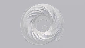 White textured circle shape. White background. Abstract illustration, 3d render