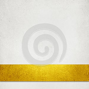 White textured paper background illustration with elegant rich gold ribbon or stripe in layered material desig