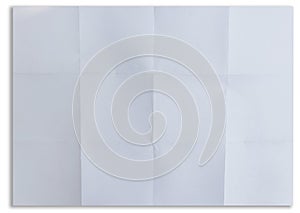 White textured sheet of paper folded in sixteen isolated