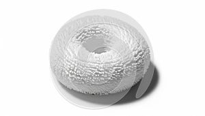 Object casts a shadow on the surface enhancing its three dimensional