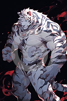 White Tiger Anthropomorphic. created by generative artificial intelligence