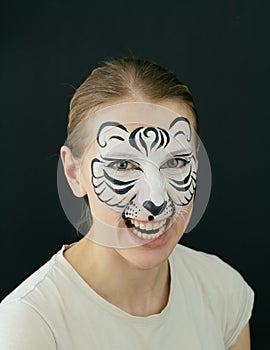 White tiger face painting
