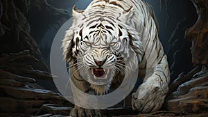 white tiger. Majestic spiritual white tiger. generative ai