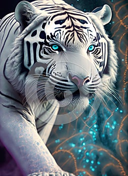 white tiger portrait