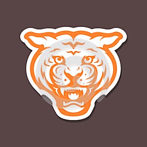 white tiger portrait roar beast wildlife carnivore modern mascot character cartoon sticker logo design vector icon illustration photo
