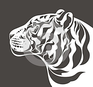 White tiger silhouette