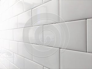 White Tile Backsplash Subway Pattern