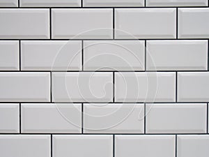 White tile with black joints