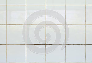 White Tile glossy mosaic Earthenware material in the bathroom