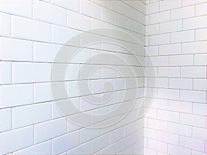 White Tile Shower Subway Pattern