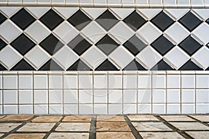 White tile wall chequered bathroom texture photo