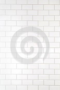 White tiles brick background. Interior of the kitchen or bathroom.