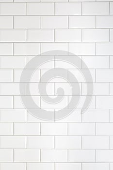 White tiles brick background. Interior of the kitchen or bathroom.