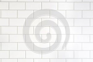 White tiles brick background. Interior of the kitchen or bathroom.