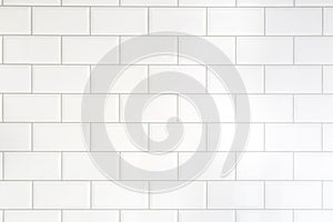 White tiles brick background. Interior of the kitchen or bathroom. photo