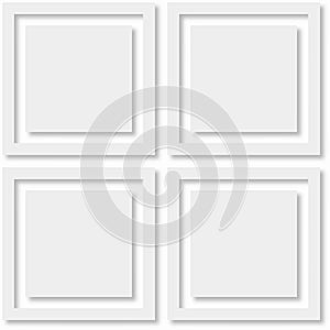 White tiles vector texture. seamless geometric pattern of white squares