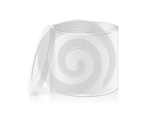 White tin can open cap