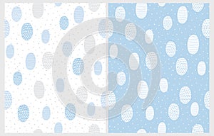 Simple Hand Drawn Abstract Eggs Vector Pattern.