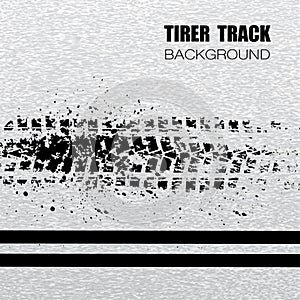 White tire track background text